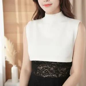 [옷자락]여성 무료사이즈 골지 니트 내피 가짜 목폴라