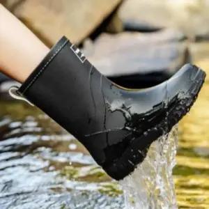 [옷자락]여성 일상복 미들 레인부츠 편안한 장마 신발