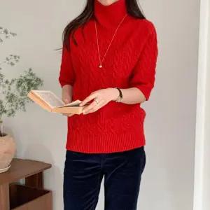 [옷자락]여자 나그랑 꽈배기 폴라 겨울반팔 7컬러 데일리 니트