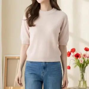 [옷자락]여성  울 혼합 골지 슬림 하이넥 니트