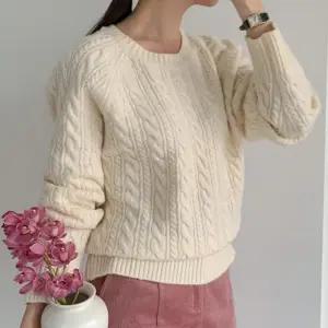 [옷자락]여자 언발 꽈배기스웨터 나그랑 라운드넥 7컬러 니트