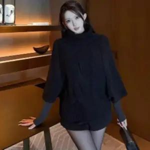 [옷자락]여성 가을 겨울 포근한 케이블 니트 터틀넥 케이프