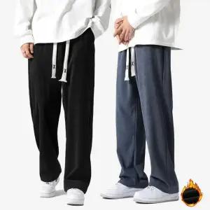 [아이에스이랩]겨울 남자 기모 와이드 트레이닝 팬츠 I4PM092