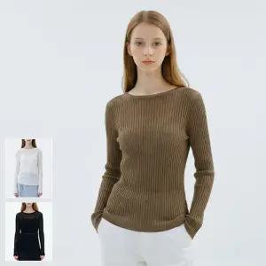 [로코엘라]페리 루즈핏 시스루 여성 라운드 니트