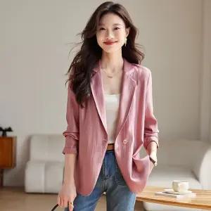 캐주얼 춘추 여친 루즈핏 코트 원버튼 정장 자켓 세미 ST3