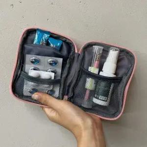 [콩심팥심]약파우치 휴대용 비상약 수납 가방 핑크