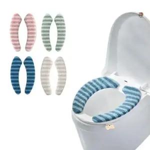 온열 극세사 변기커버 씰 떼어내기 쉬운 변기시트 수납용 쿠션 덮개