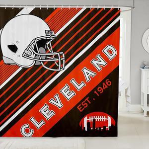 스브리달 3D 축구 패브릭 샤워 커튼 그리디론 팬 욕실 세트 국제 스포츠 시즌 스트라이프 그룬지 스타일 목욕 72인치 Wx72