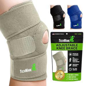 테크웨어 프로 무릎 보호대 지지 - 을 위한 보호대. ACL, LCL, MCL, 반월상 연골 파열, 관절염, 건염 . 듀얼 스태빌라이저 논 슬립 네오프렌. 조절 가능한 양방향 스트랩 -5 사이즈