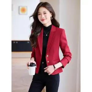 여사친 레드 춘추 캐주얼 정장 재킷 코트 상의 MF3