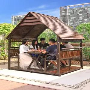 원목 파고라 야외 조립식 펜션 테라스 그늘막 쉼터