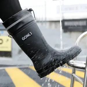 남자 스트링 포인트 물튐 방지 롱 레인부츠 장화 vqg9+9MqP