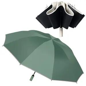거꾸로 우산 3단 자동 올리브 그린 양산 자외선 차단 KbJ9+8vIR