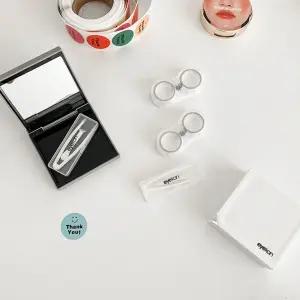 모던 스퀘어 거울 휴대용 소프트 렌즈 케이스 렌즈통 RiK8+1oed