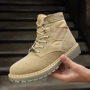 남자 보세 신발 털 안감 겨울 방한 용 워커 하이탑 RSq4+3MXW
