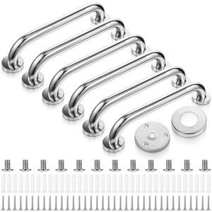 욕조 및 샤워용 12인치 그랩 바 6팩, 스테인리스 스틸 욕실 핸디캡, 안전 보조 핸디캡 바, 노인용 샤워 핸들 장치