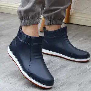 깔끔한 모던 스타일 무광 스티치 장마 장화 레인부츠 llW6+6EhL