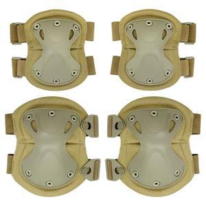 전투용 에어소프트 페인트볼 무릎 보호 가드 패드 사이클링 스케이트보드 안전 장비 패드를 위한 Qavctw 및 팔꿈치 세트