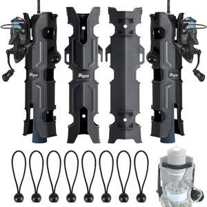 MECHA-X 4PCS 보트용 막대 홀더, 낚시용 벽걸이 낚시 튜브 차고, 쿨러, 트레일러, 폴 홀더 사이드 마운트 및 스큐 볼 번지 8개를 보관할