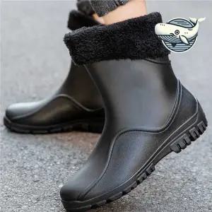 남성용 기모 레인부츠 방수 기능성 세련된 hCL7+8ZNu