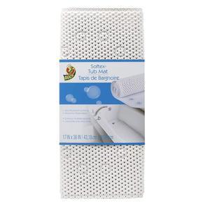 욕조용 오리 소프트텍스 목욕 매트, 세탁기 사용 가능, 17 x 36 인치, 흰색, 스키드 저항성(393477)