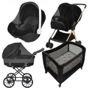 유모차용 에노보 모기장 - 벌레망 블랙 통기성 내구성 폴리에스터 메쉬 배시넷 크래들 플레이어드에 적합