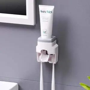 치약디스펜서 자동 욕실 목욕 세수 스퀴저 칫솔 홀더