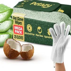 개와 고양이를 위한 애완동물 장갑 물티슈 - 발 얼굴 귀 엉덩이를 알로에 코코넛 오일이 함유된 저자극성