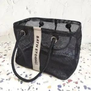 여름가방 블랙 프레임 소형 메탈 목욕바구니 메쉬