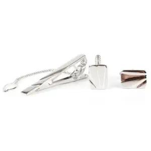 남자선물세트 모던 커브 커프스링크 넥타이핀 선물세트