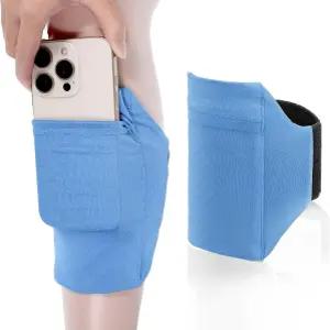 XLiUAX 다리 휴대폰 홀더 스트랩 발목 지갑 허벅지 종아리 조절 가능한 팔 파우치 미끄럼 방지 스포츠 완장