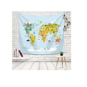 특대 세계지도 패브릭 포스터 가림막 커튼 가리개 커텐 바란스 가림천 천포스터