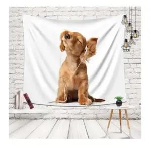 특대 음악강아지 패브릭 포스터 가림막 커튼 가리개 커텐 바란스 가림천 천포스터