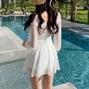 여성 긴팔 원피스 수영복 체형커버 시스루 여자 비치