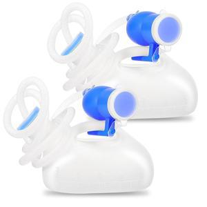 남성용 휴대용 소변기, 2000ml 방수 재사용 가능한 두꺼운 변기, 캠핑카 여행용 침대 비상 장치용 뚜껑이 있는 59인치 튜브