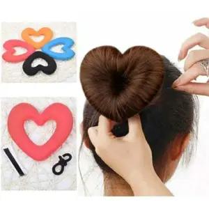 [오너클랜]하트도넛 헤어 도넛 하트 매직 스폰지 롤빵헤어스타일