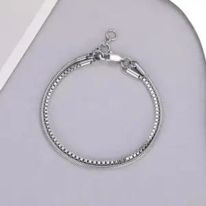 [무슈봉]시크 투라인 체인 남자 팔찌