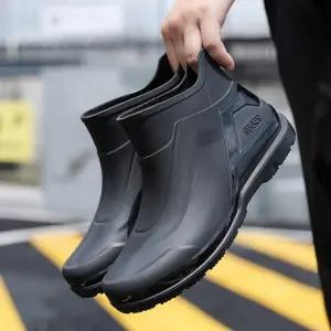 남자 레인부츠 앵클 넓은발목 장마철 작업화 방수신발 hxw8+2FSD