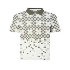 헤지스 골프 남성 25SS WPTS5B352K3 스테디셀러 카키 체크 반팔폴로티셔츠22478223592343575