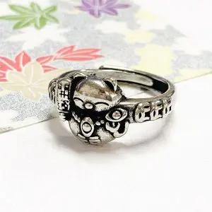 [에이치플러스몰]실버문 행운냥이반지 오픈링 사이즈조절가능