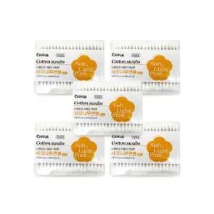 이지앤 사각면봉 200P 사각 5개 나무면봉 멸균 유아 고급면봉 케이스면봉