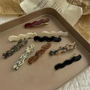 물결 헤어핀 머리핀 프랑스핀 마블 자개 헤어클립 옆머리 앞머리 포인트 TPV6+3HIC