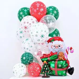 [오너클랜]조이 30cm 크리스마스 풍선 눈꽃혼합(50개입)