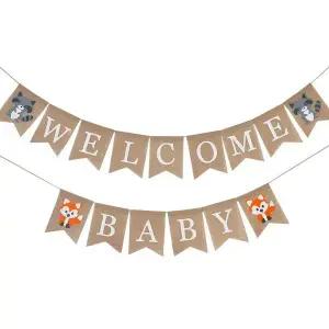 [오너클랜]패브릭 웰컴 베이비 가랜드 베이비샤워 장식 데코