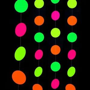 [오너클랜]형광 파티 가랜드 원형 배너 생일 기념일 장식 데코