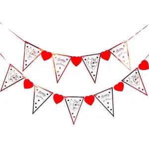 [오너클랜]아이러브유 가랜드 삼각레드 생일 홈파티 장식 기념일