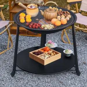 원형화로대테이블 캠프파이어 다용도 바베큐 티테이블