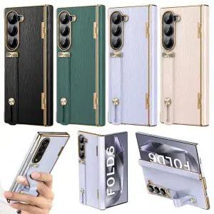 유니커블 갤럭시 Z폴드 6 5 4 3 가죽 스트랩 밴드 힌지 케이스