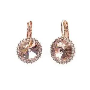 모임 빈티지로즈 크리스탈 로즈골드 원터치 귀걸이 E588