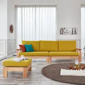 아르조101 아쿠아패브릭 고급원목소파세트1(4인용/스툴포함/소쿠션별매)